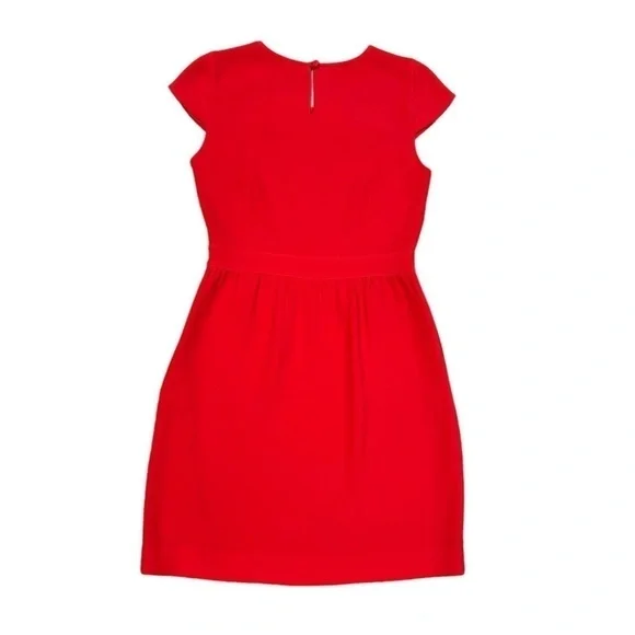 J. Crew | Classic Poppy Red Mini Dress Cap Sleeves Drop Waist, Women’s 4 - Picture 3 of 3